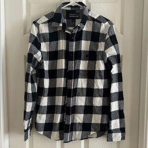 Aeropostale Small Men’s Black and White Plaid Flannel Men's Shirt